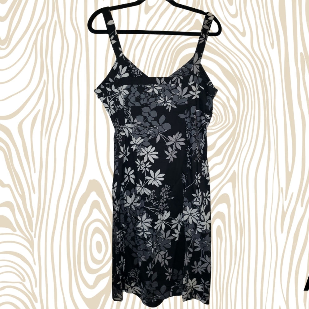 Floral Black and White Dress